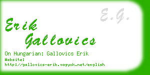 erik gallovics business card